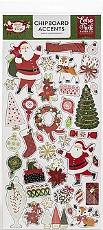 �� ������ �'������ -  MERRY & BRIGHT CHIPBOARD ACCENTS