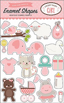 ���� ������ ������ - SWEET BABY GIRL ENAMEL SHAPES 