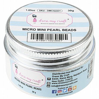 ����� ����� ����� ����  - DRESS MY CRAFT FLOWER MICRO MINI PEARLS WHITE